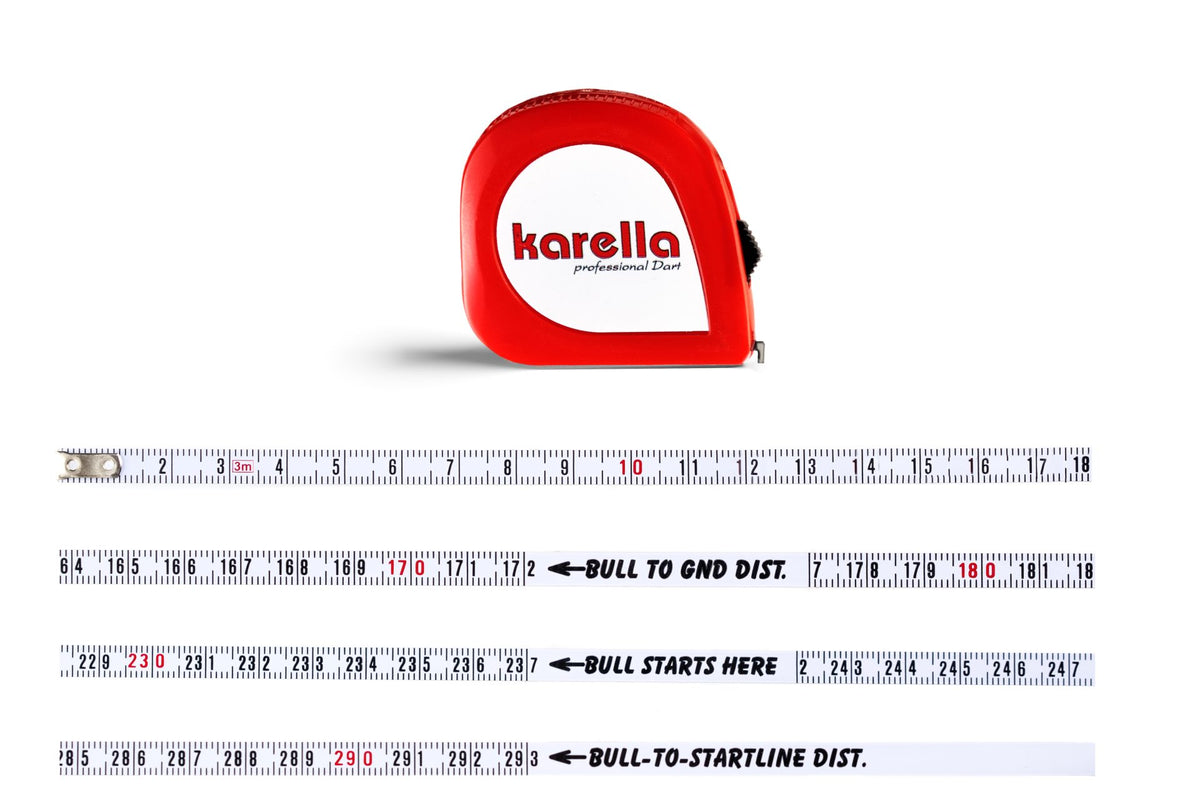 Karella Dart Maßband in rot inkl. aller wichtigen Maßangaben (Zubehör)