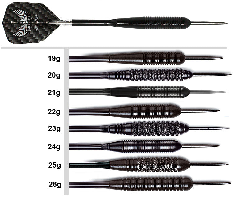 HARROWS Steel-Dart Black Arrow in 19g, 20g, 21g, 22g, 23g, 24g, 25g, 26g