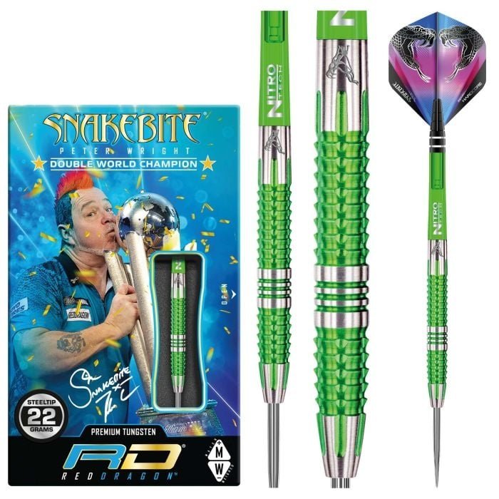 Reddragon Steel-Dart Peter Wright Snakebite Mamba 2 90% Tungsten in 22g, 24g