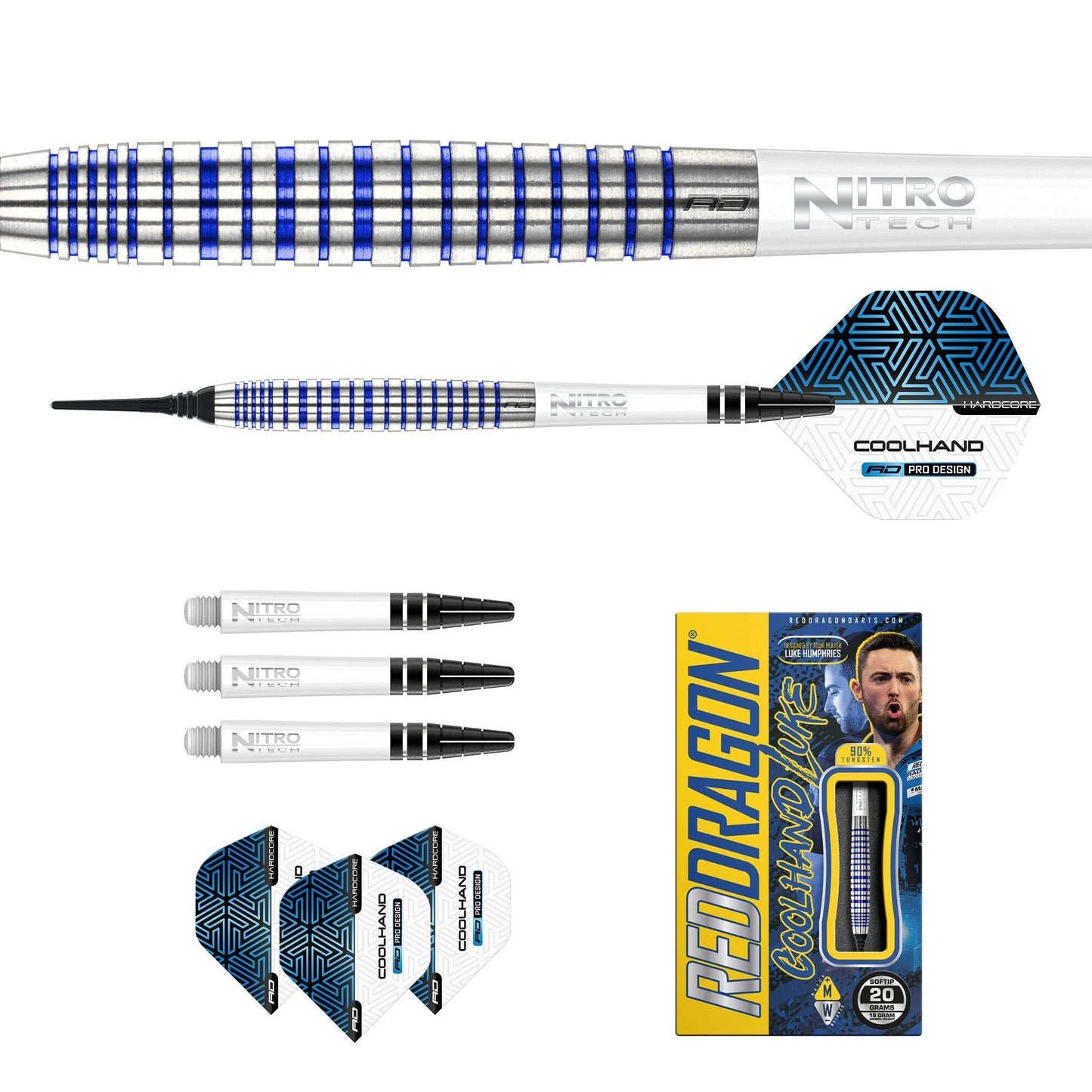 Reddragon Luke Humphries TX3 Cool Blue Softdarts 20g