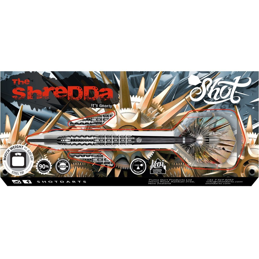 Shot Steel-Dart Gnarly Shredda 90% Tungsten in 23g, 24g, 26g, 28g, 30g
