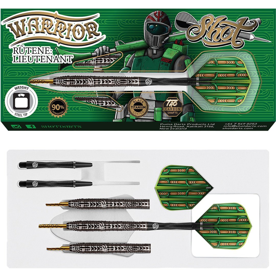 Shot Steel-Dart Warrior Rutene 90% Tungsen in 23g, 24g