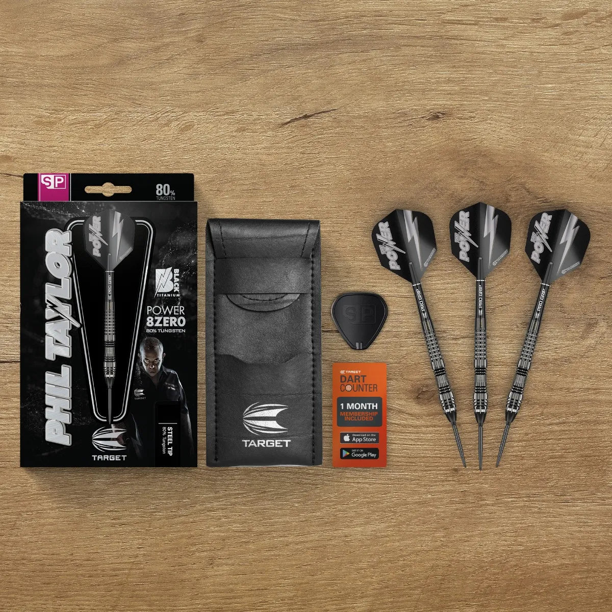 Target Phil Taylor Power 8-Zero Black P8Z4 Steeldarts 21g, 23g, 25g