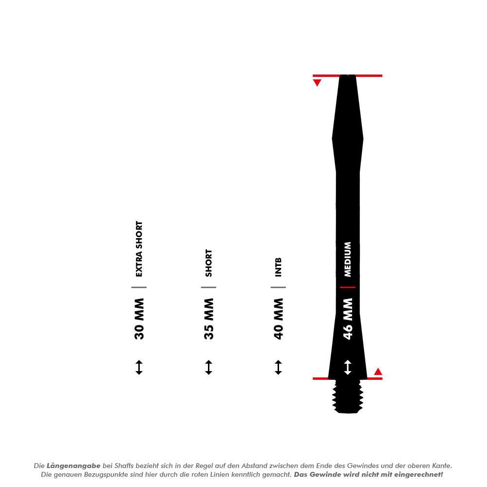 Harrows Shaft Aluminium Black Medium 46mm