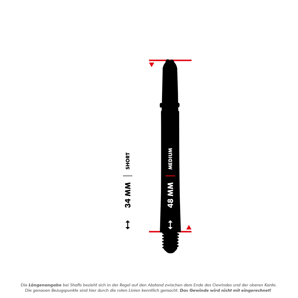 HARROWS Dimplex Shaft Black Medium 48mm
