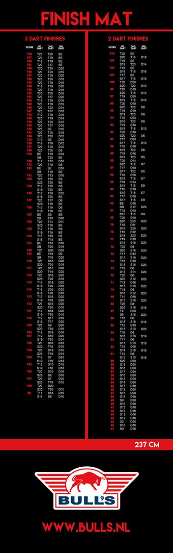 BullsNL Finish Carpet/Dartmatte ohne Oche 300x90cm