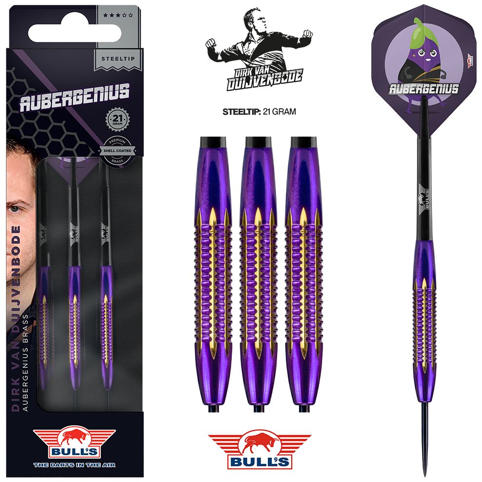 BullsNL Dirk van Duijvenbode Aubergenius Brass Steeldart 21g