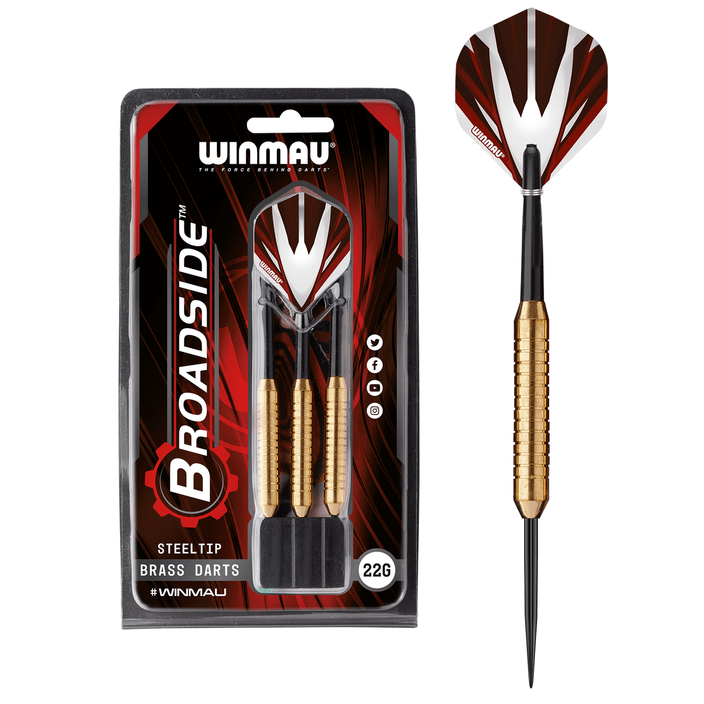Winmau Broadside Brass Steeldart 22g