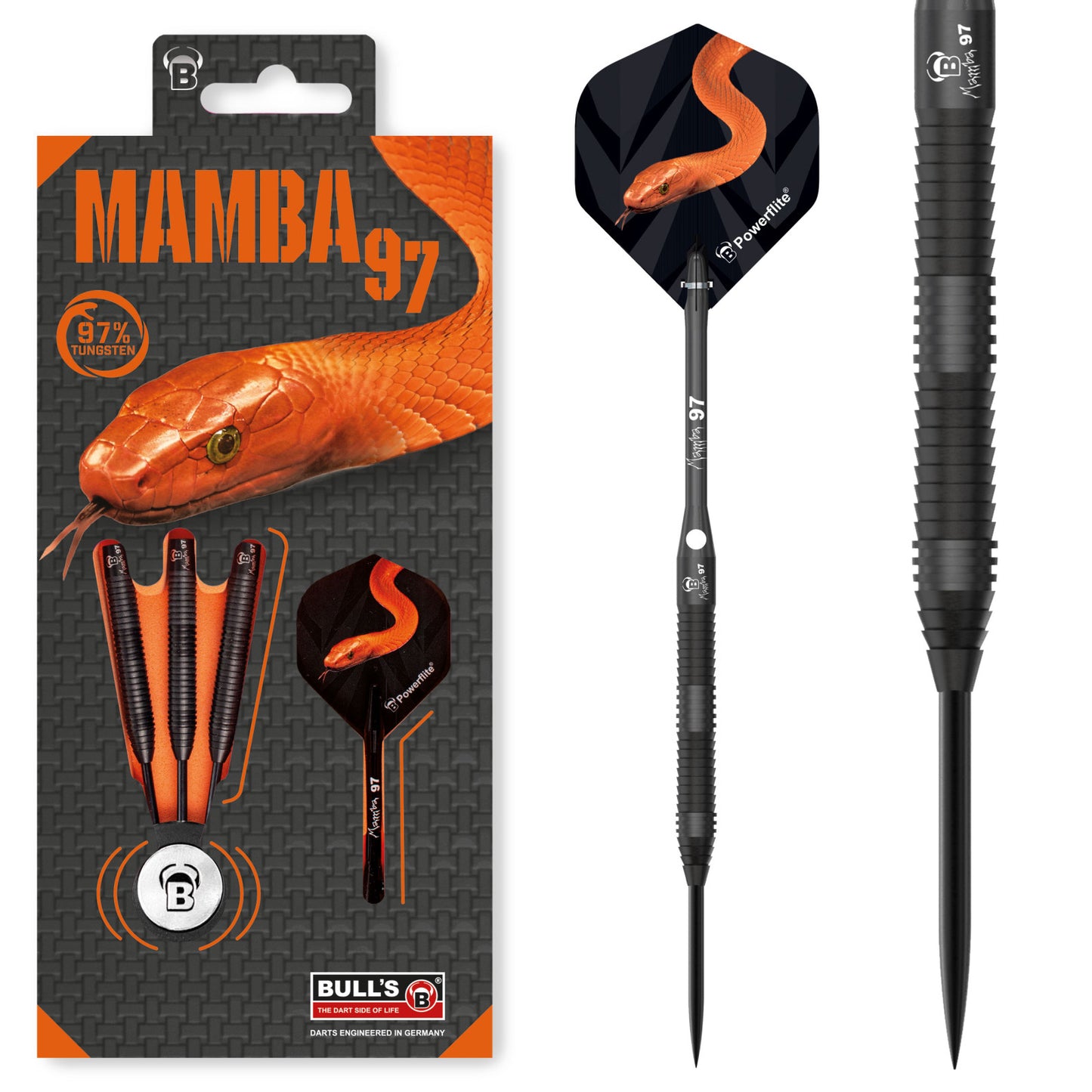 BullsDE Steel-Dart Mamba 97% Tungsten M5 in 22g, 24g, 26g