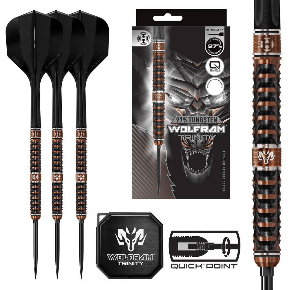 HARROWS Steel-Dart Wolfram Trinity QUICK Point 97% Tungsten in 21g, 23g, 25g