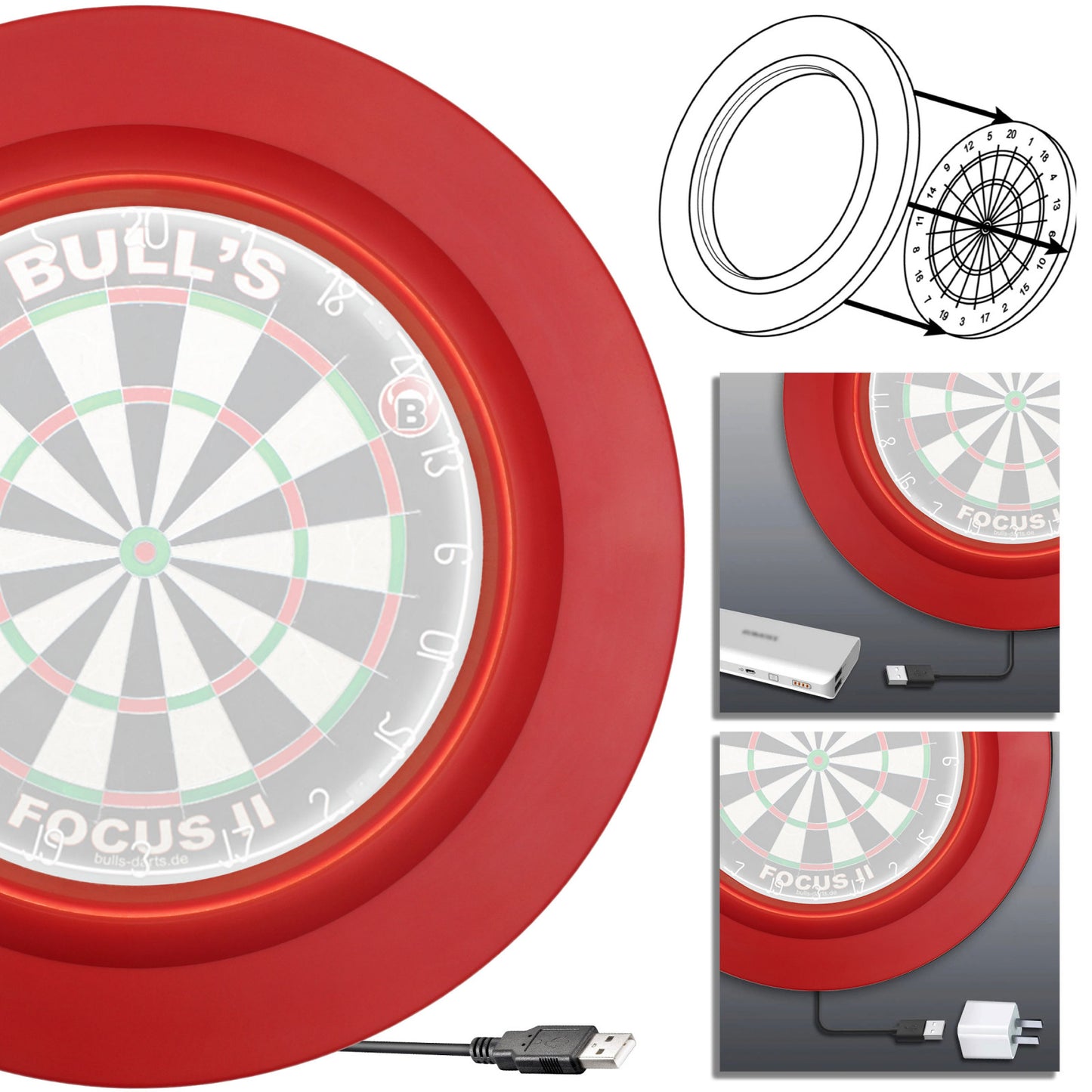 Lightning LED PU Surround Red
