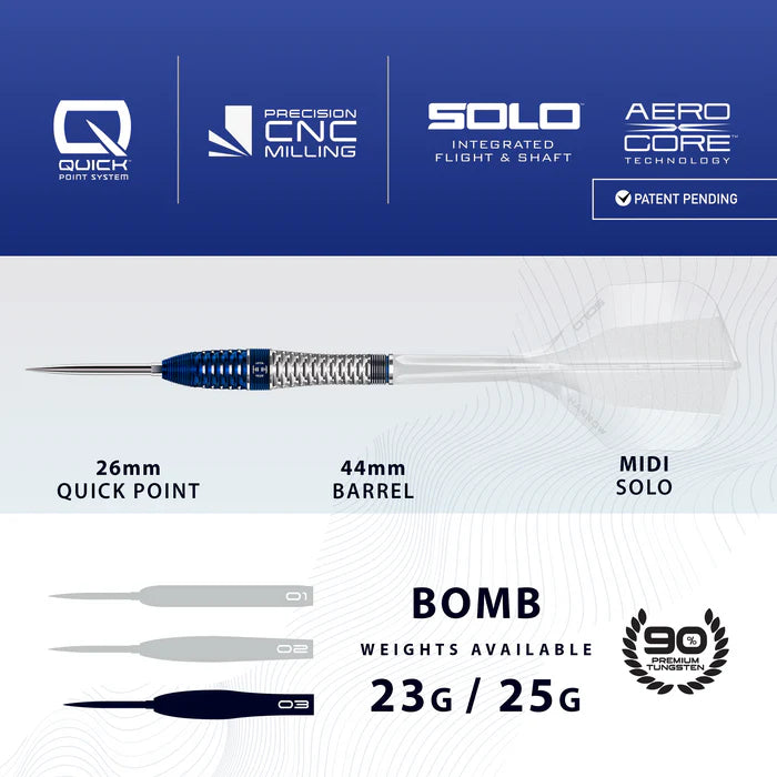 HARROWS Steel-Dart Geo Bomb 90% Tungsten in 23g und 25g