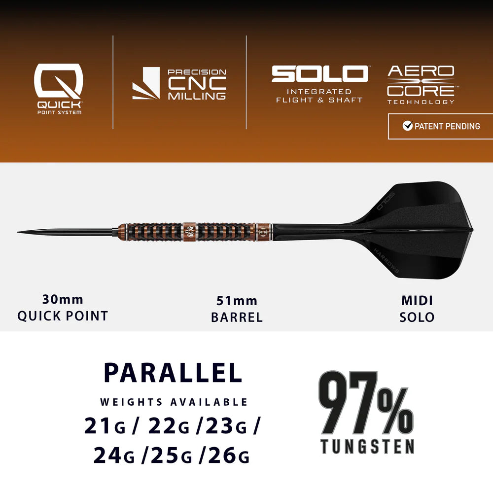 HARROWS Steel-Dart Wolfram Trinity QUICK Point 97% Tungsten in 21g, 23g, 25g