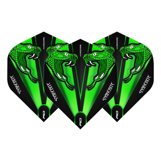 Reddragon Flight Hardcore Peter Wright Snakebite Green Transparent (Set = 3 Stück, 100 Micron)