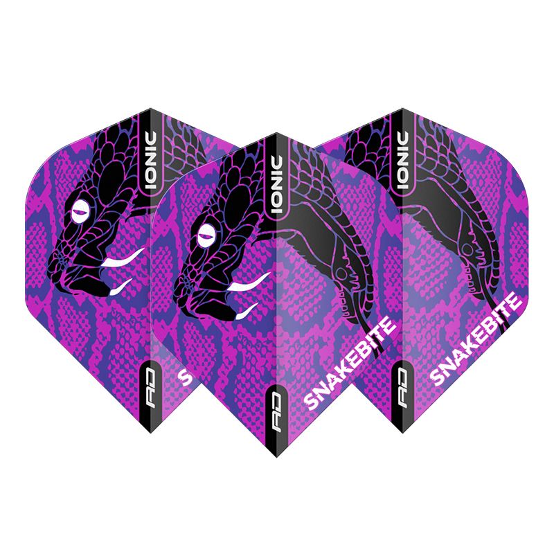 Reddragon Flight Peter Wright Snakebite Ionic Snake Head Purple (Set = 3 Stück, 100 Micron)