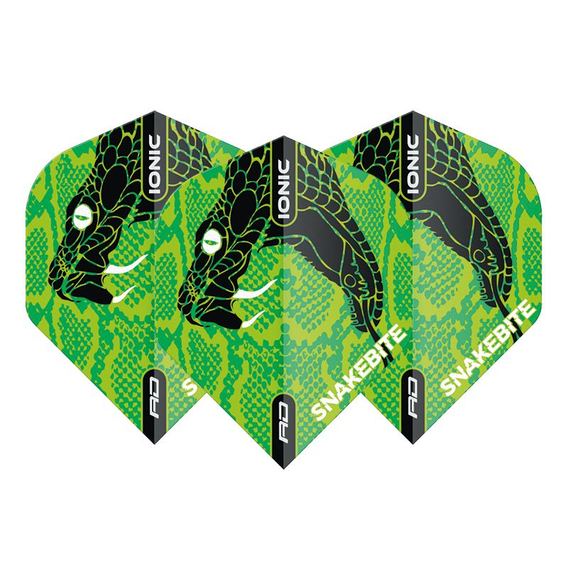 Reddragon Flight Peter Wright Snakebite Ionic Snake Head Green (Set = 3 Stück, 100 Micron)