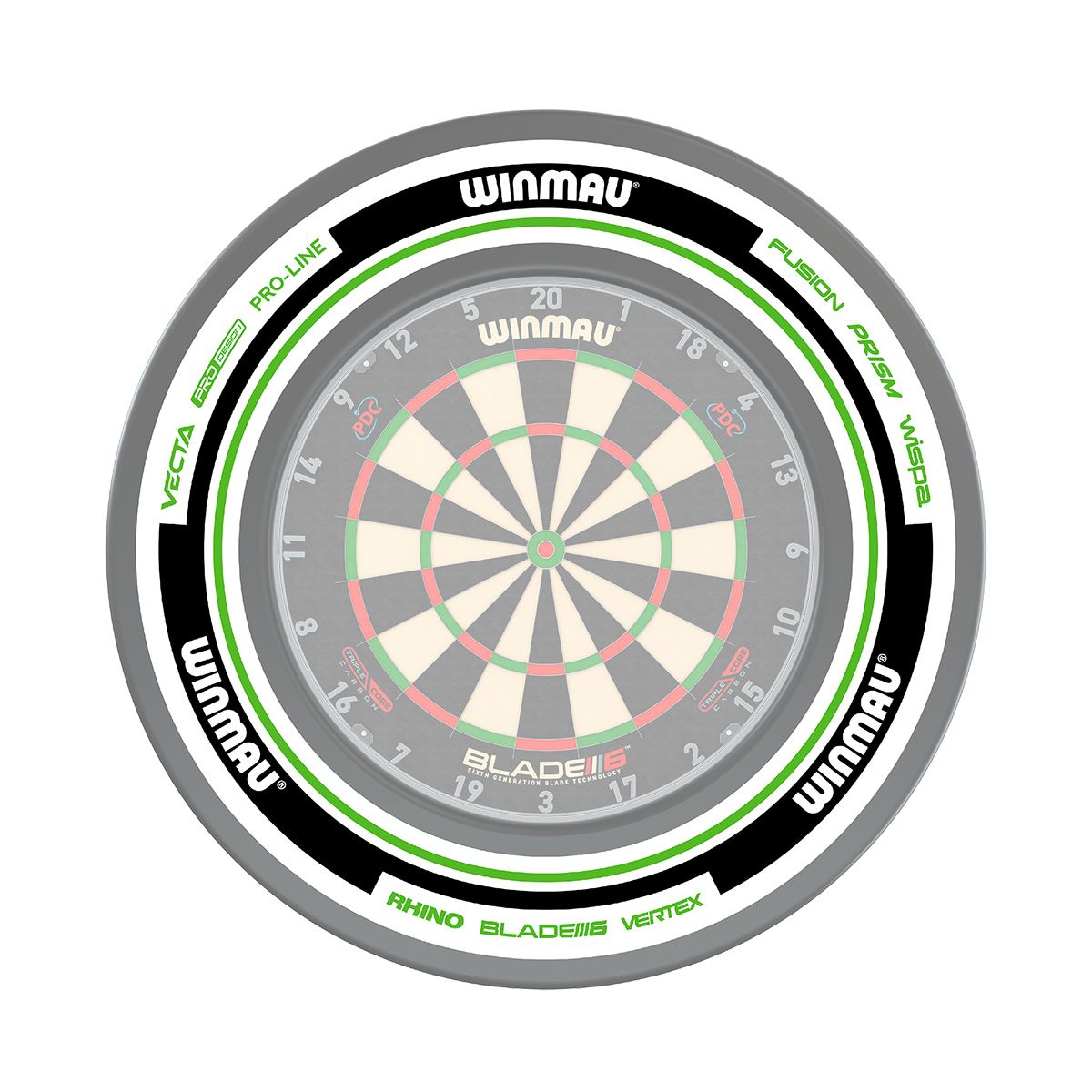 Winmau Surround/Catchring Advance white/green 4454