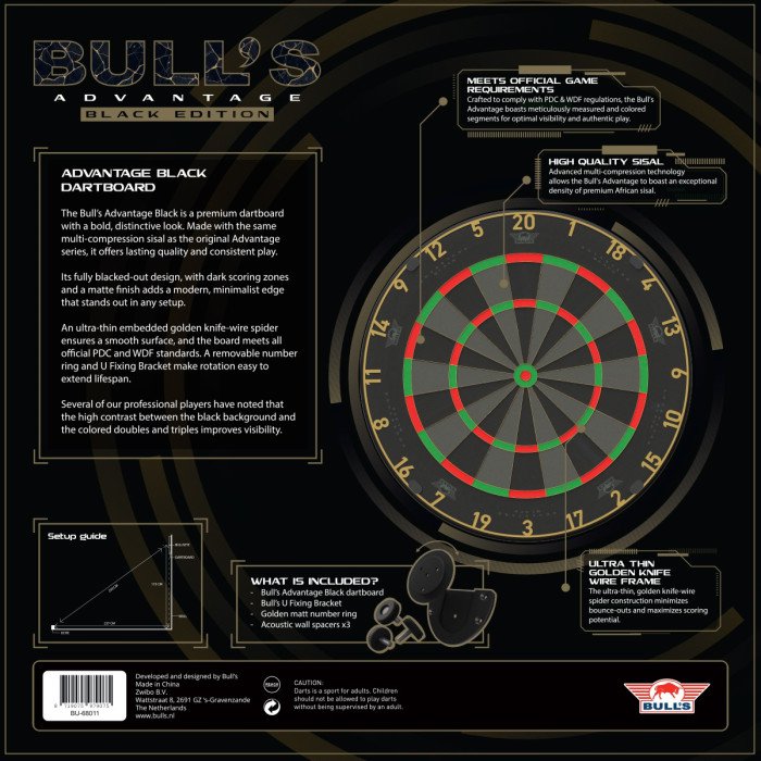 BullsNL Dartboard Advantage Black Professional