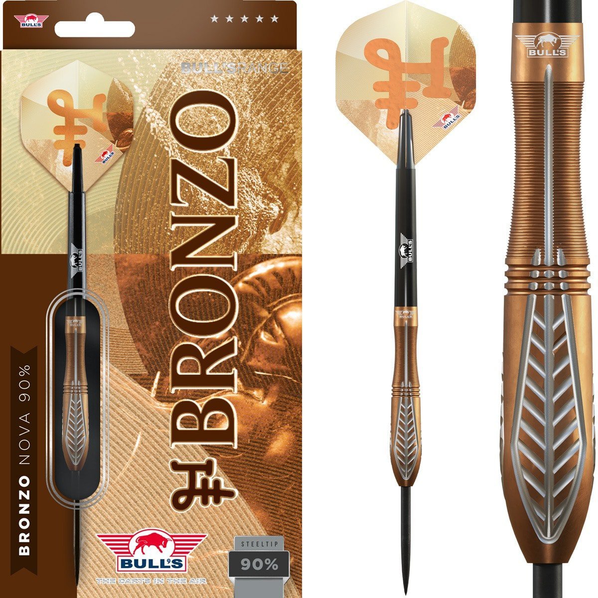 BullsNL Steel-Dart Bronzo Nova 90% Tungsten in 22g, 24g