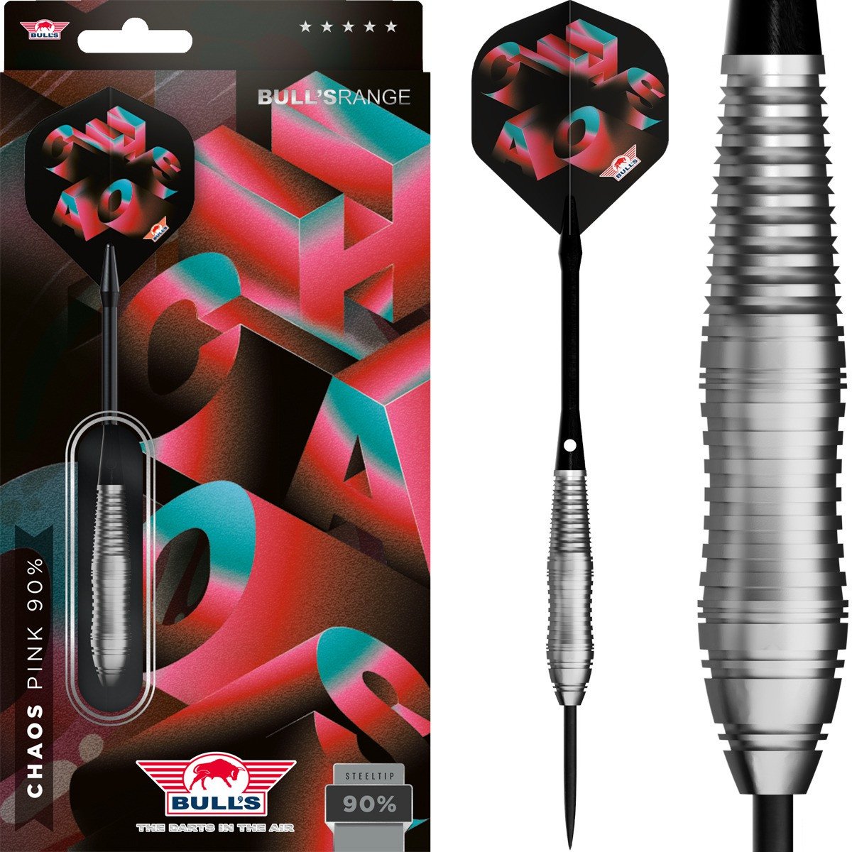 BullsNL Steel-Dart Chaos 90% Tungsten Pink 22g, 24g, 26g