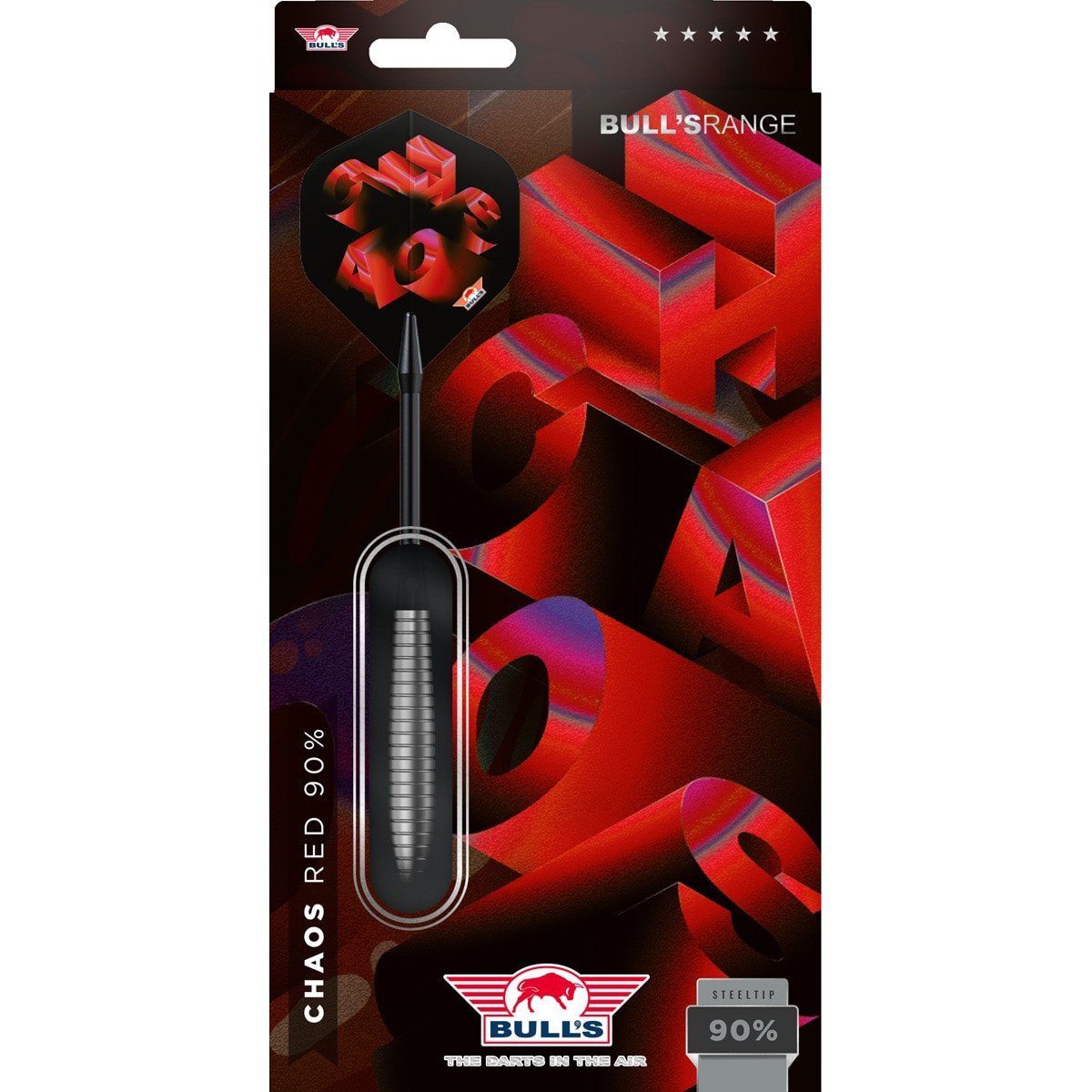 BullsNL Steel-Dart Chaos 90% Tungsten Red 22g, 24g, 26g