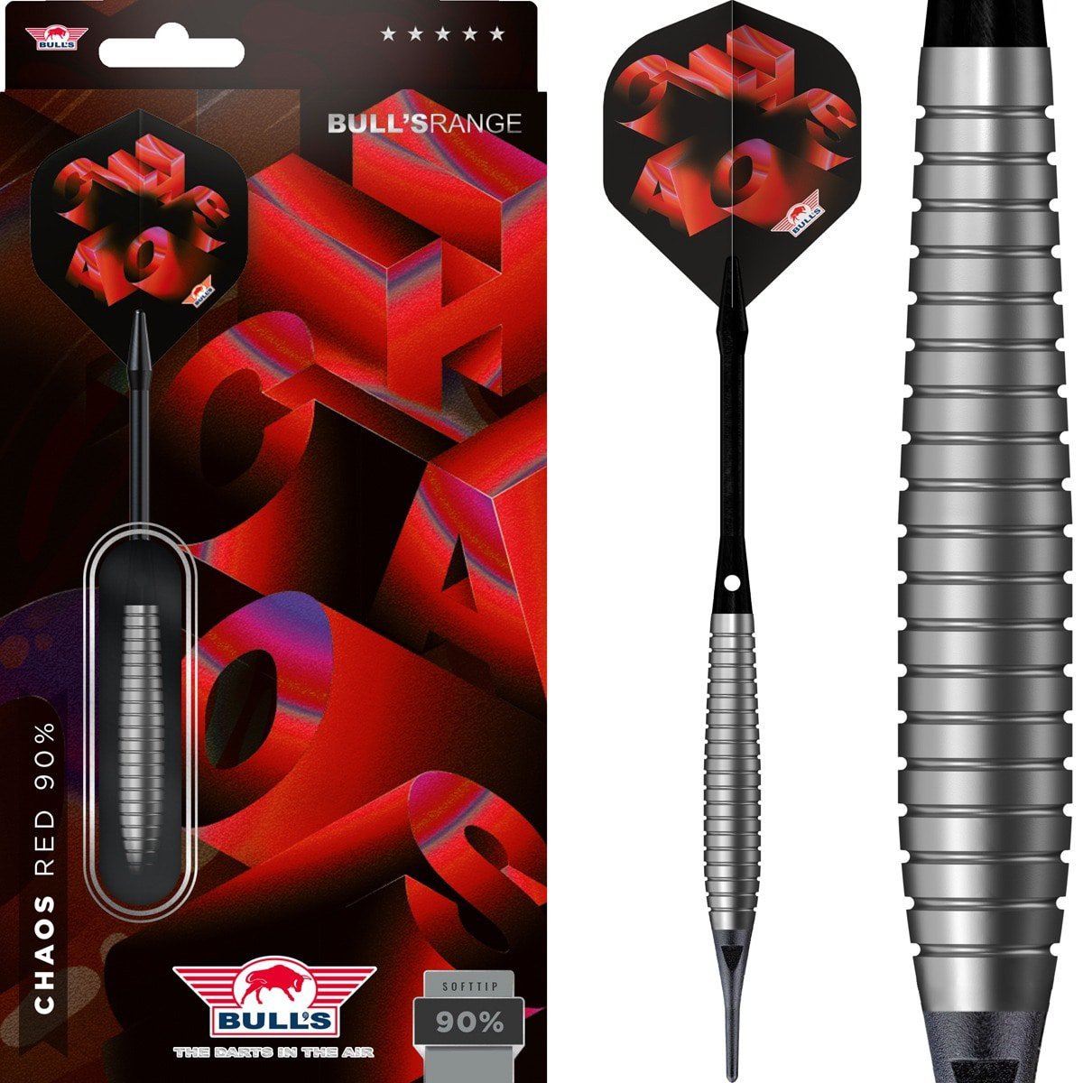BullsNL Soft-Dart Chaos 90% Tungsten Red in 18g