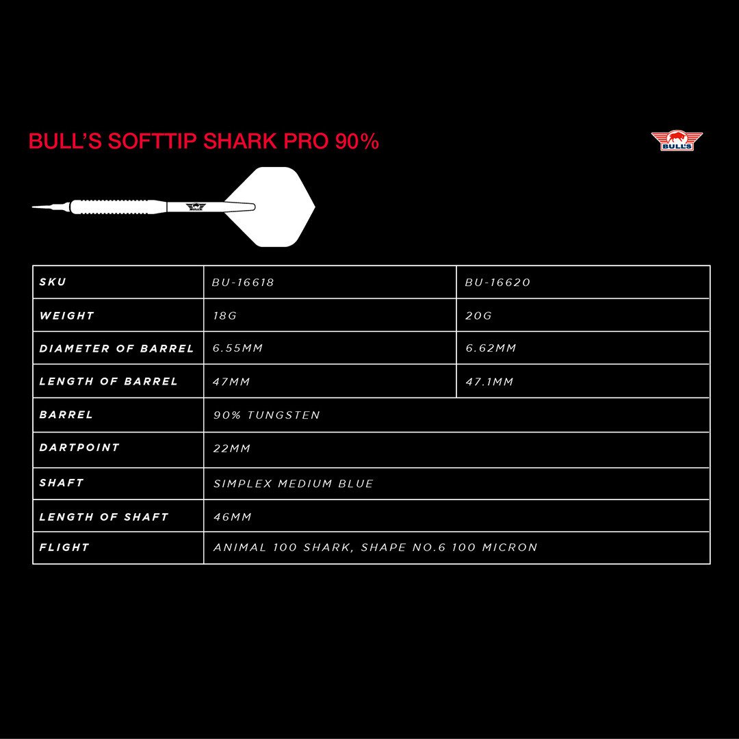 BullsNL Shark Pro Original 90% Soft-Dart 18 gram