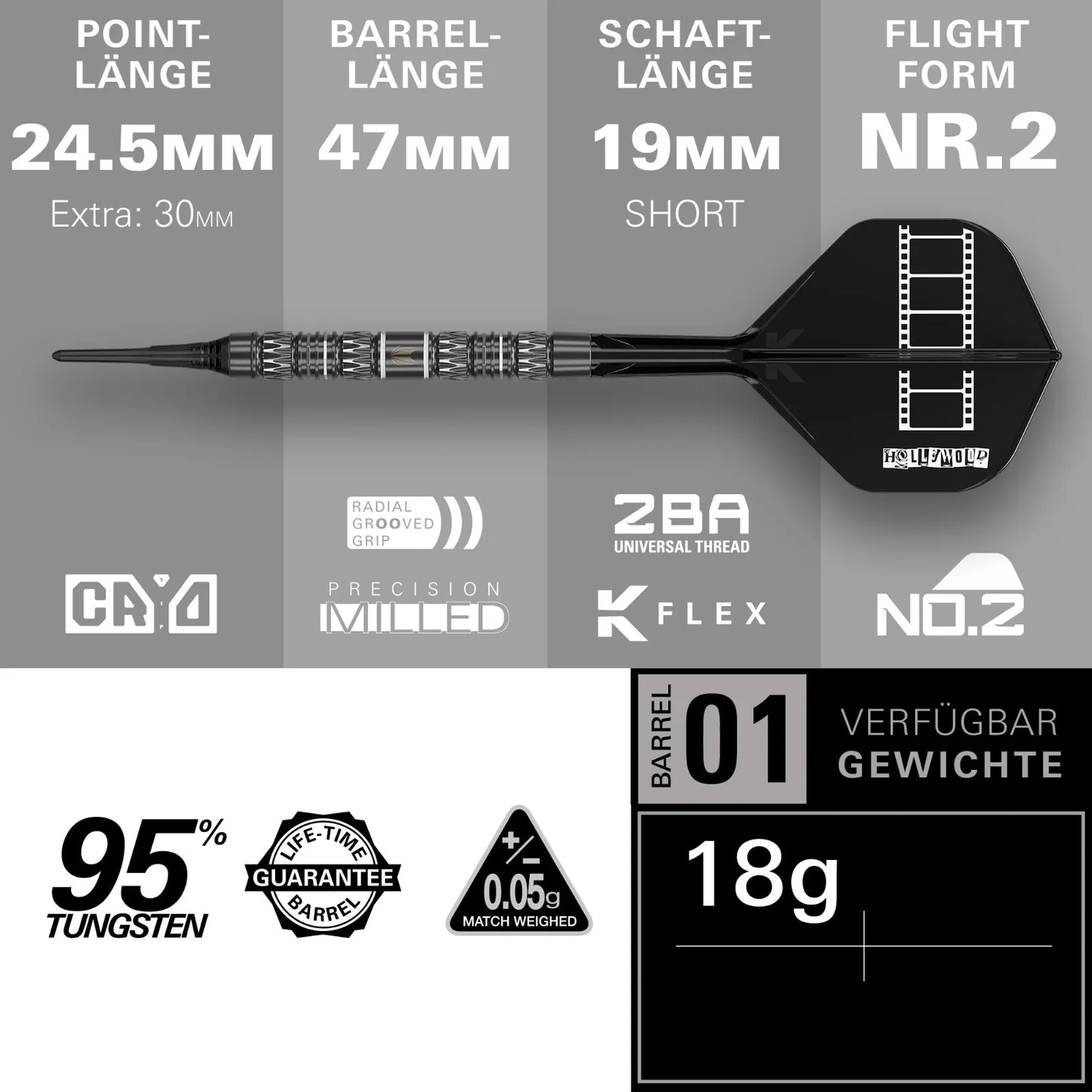 Target Soft-Dart Chris Dobey 95K (95% Tungsten) in 18g