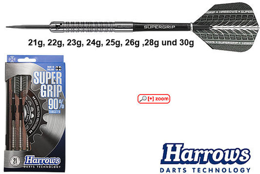 HARROWS Steel-Dart Super Grip 90% Tungsten in 21g, 22g, 23g, 24g, 25g, 26g, 28g, 30g