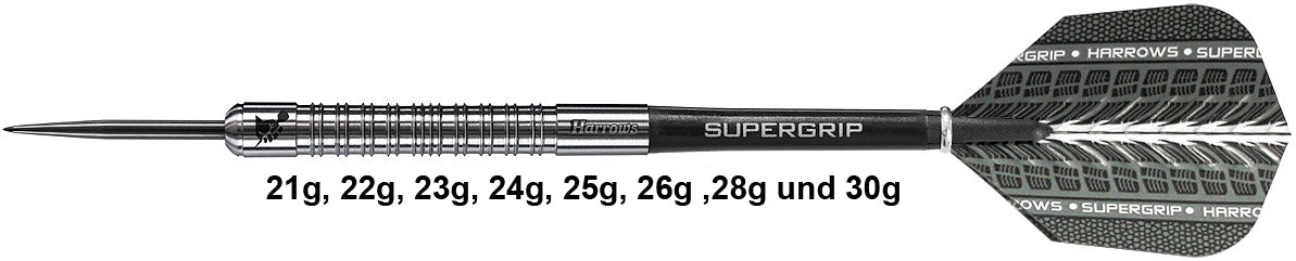 HARROWS Steel-Dart Super Grip 90% Tungsten in 21g, 22g, 23g, 24g, 25g, 26g, 28g, 30g