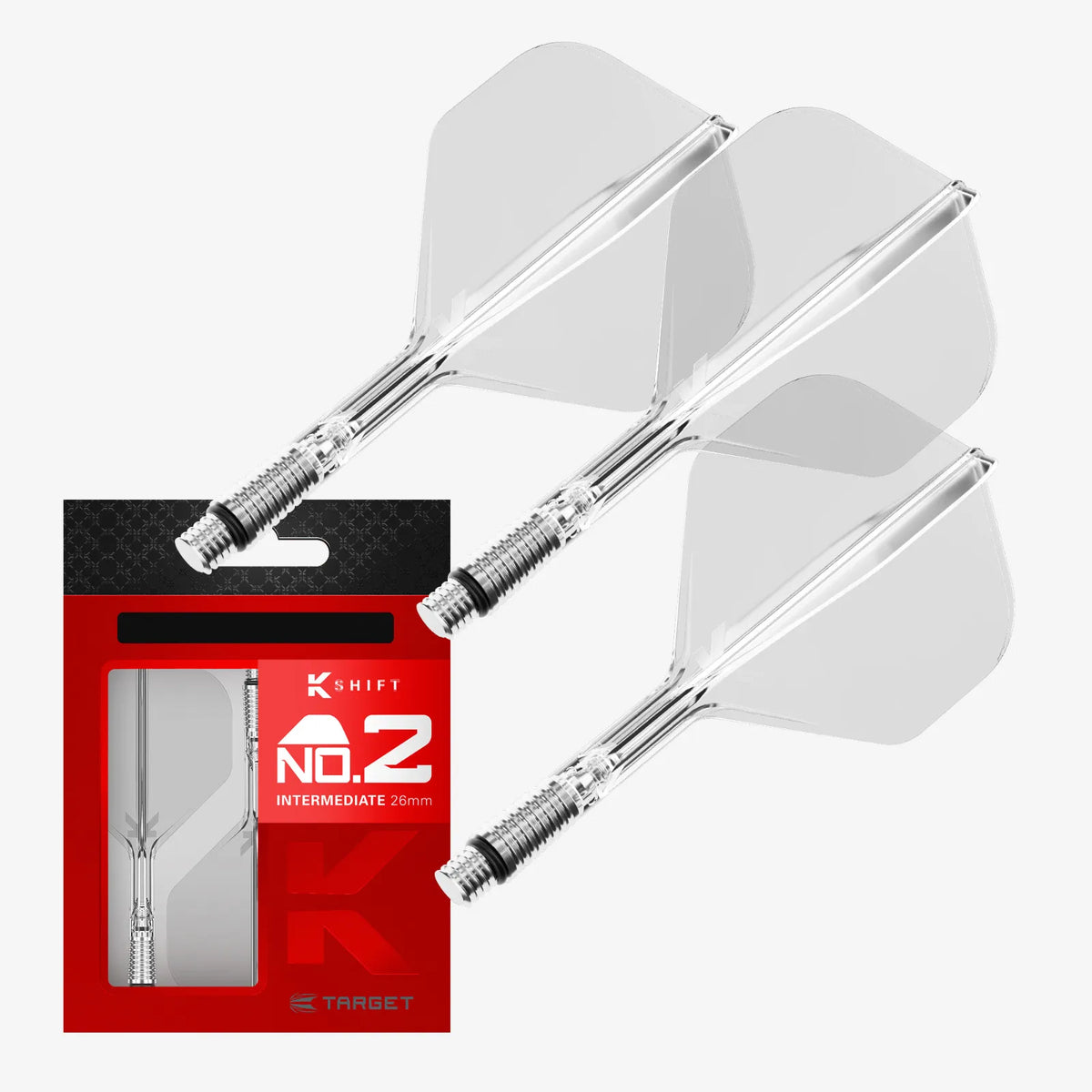 Target Flight/Shaft-System K-Shift Clear Standard/No2 in Short - 19mm, Intermediate - 26mm, Medium - 33mm (Set = 3 Stück)