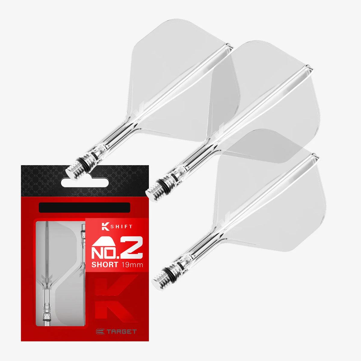 Target Flight/Shaft-System K-Shift Clear Standard/No2 in Short - 19mm, Intermediate - 26mm, Medium - 33mm (Set = 3 Stück)