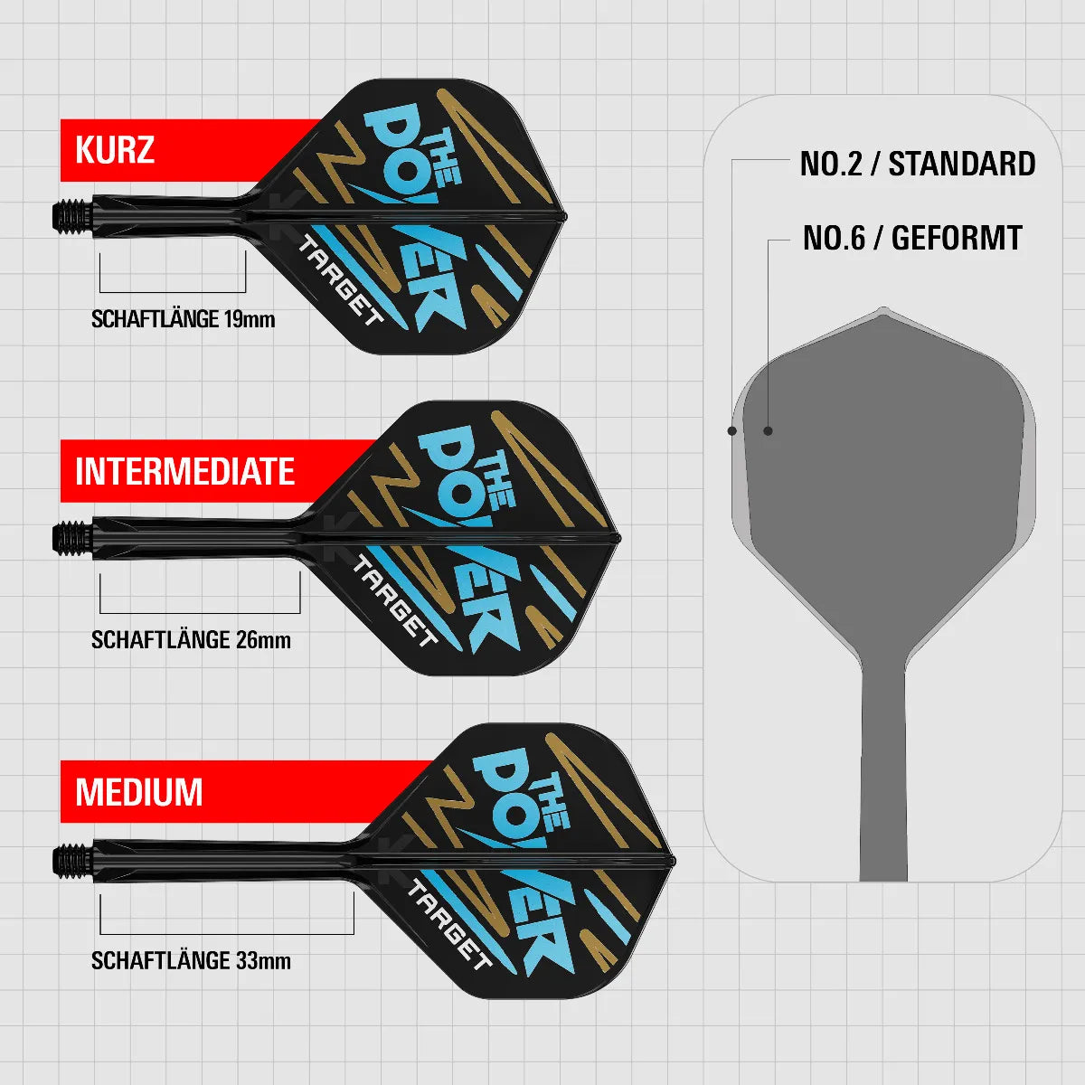 Target K-Flex Flight/Shaft-System Phil Taylor No2 Short, Intermediate, Medium
