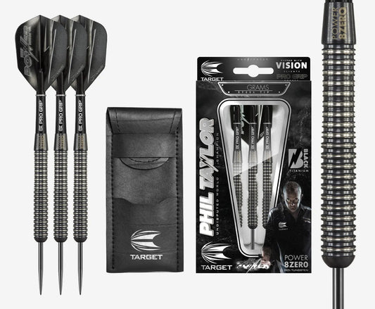 Target Steel-Dart Power 8Zero Black Titanium in 21g, 22g, 23g, 24g, 25g
