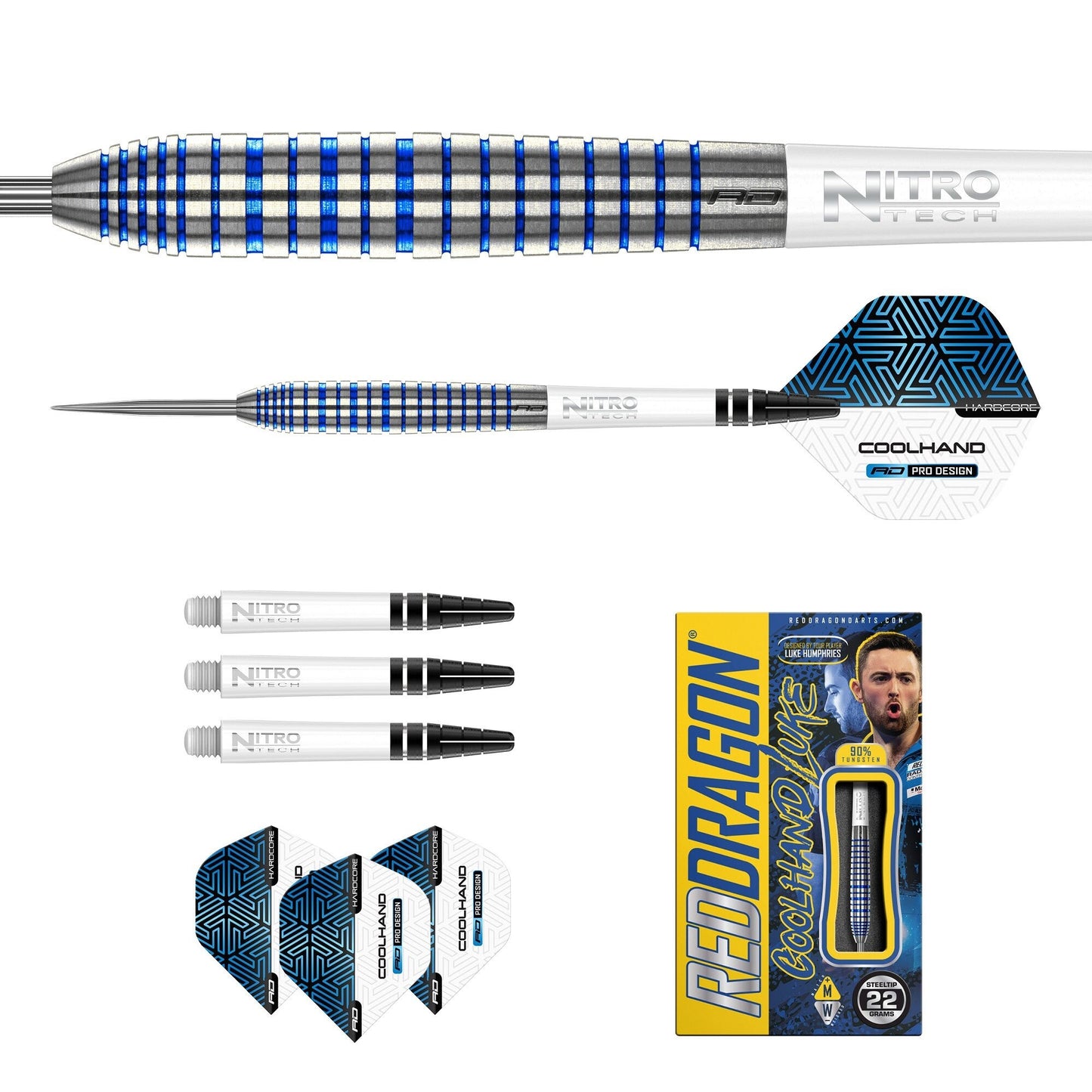 Reddragon Luke Humphries Steeldarts TX3 Cool Blue 22g