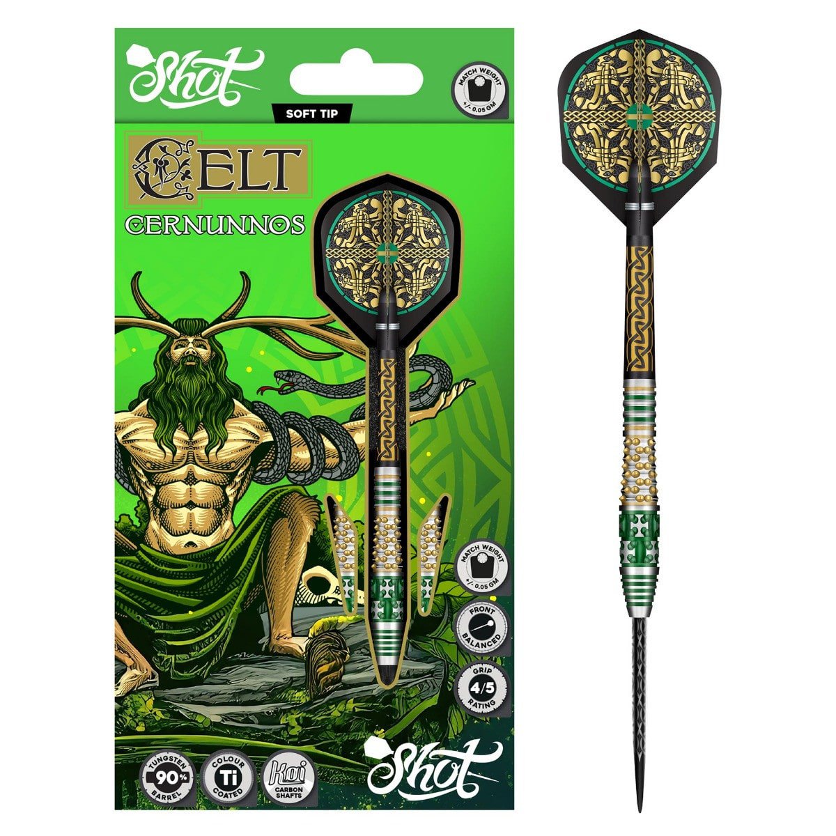 Shot Steel-Dart Celt Cernunnos 90% Tungsten in 22g, 23g, 24g, 25g