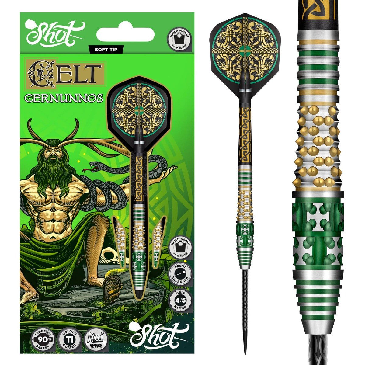 Shot Steel-Dart Celt Cernunnos 90% Tungsten in 22g, 23g, 24g, 25g
