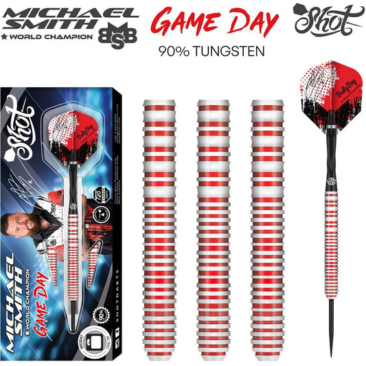 Shot Steel-Dart Michael Smith Game Day 90% Tungsten in 21g, 22g, 23g, 24g, 25g, 26g