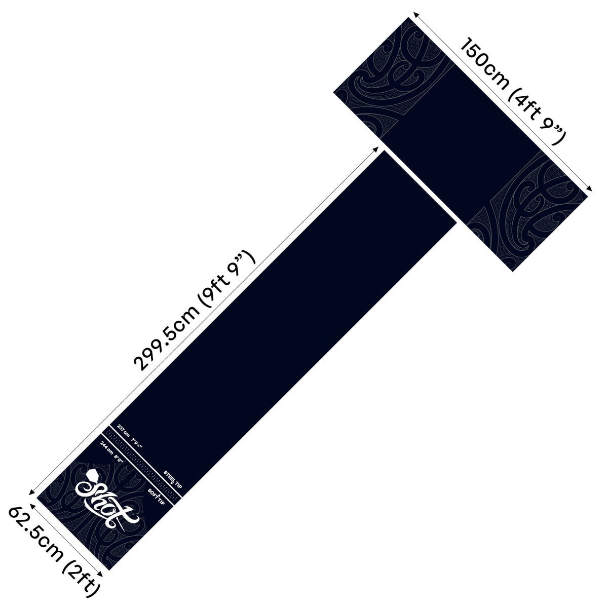 Shot T-Dartmat/Dartmatte Floor Protection | 300x60 cm