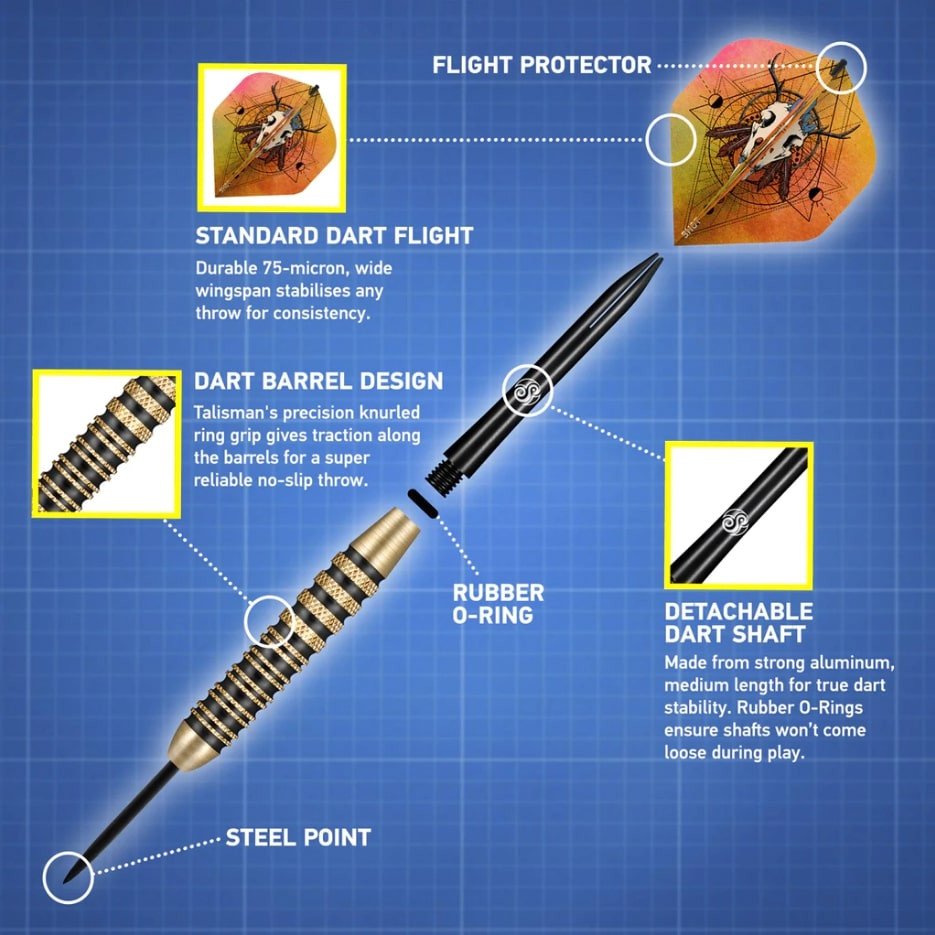 Shot Talisman Steel-Dart Set Brass in 24g
