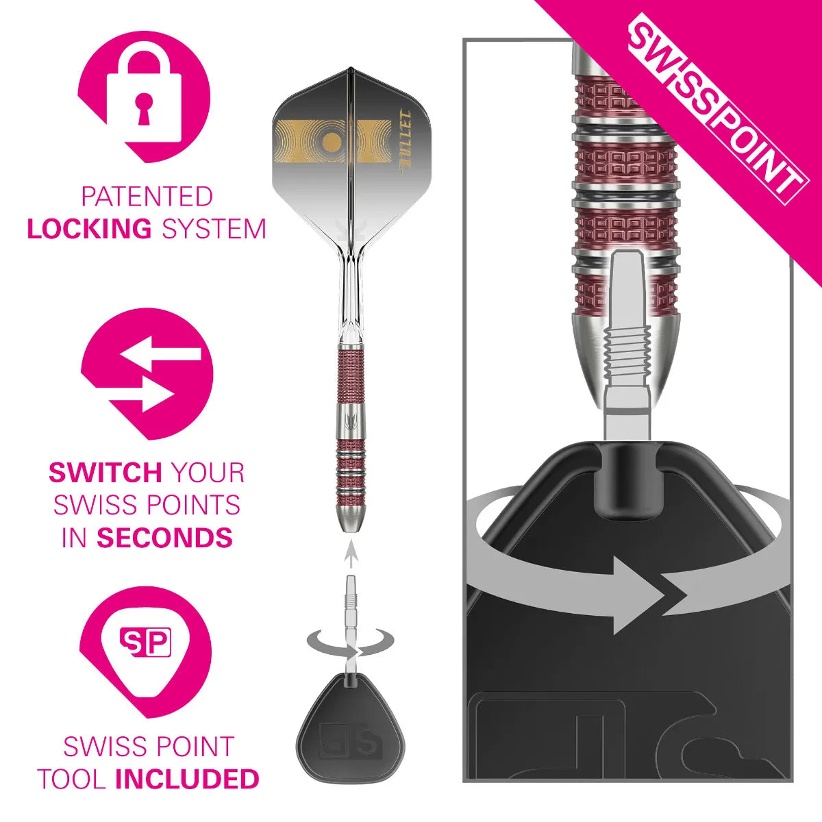 Target Stephen Bunting 95K Swiss Point Steeldarts 18g, 22g, 23g