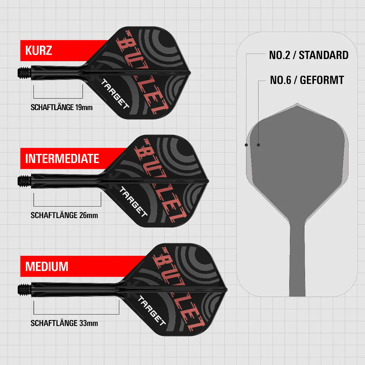 Target K-Flex Flight/Shaft-System Stephen Bunting No2 Short, Intermediate, Medium (Abverkauf!)