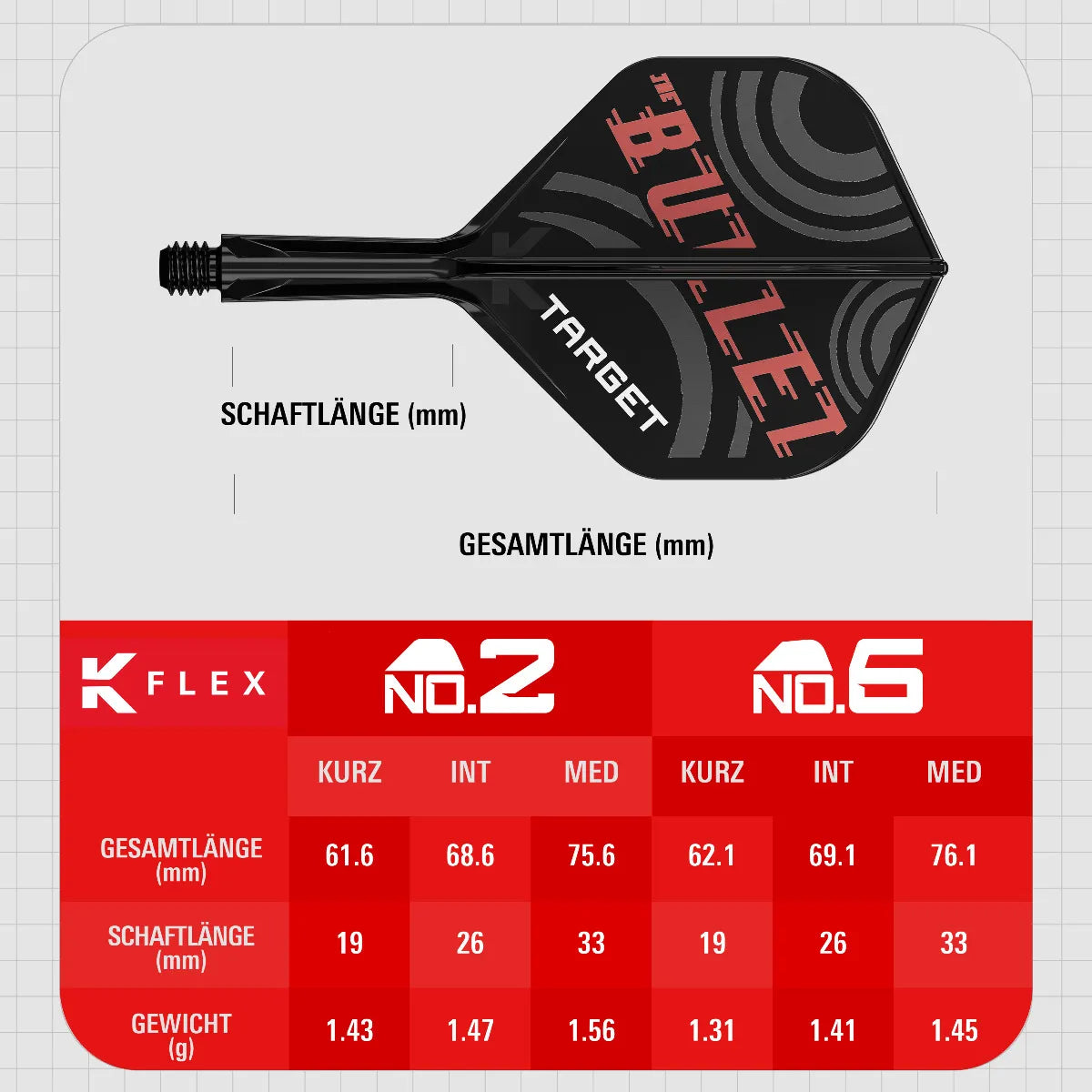 Target K-Flex Flight/Shaft-System Stephen Bunting No2 Short, Intermediate, Medium (Abverkauf!)