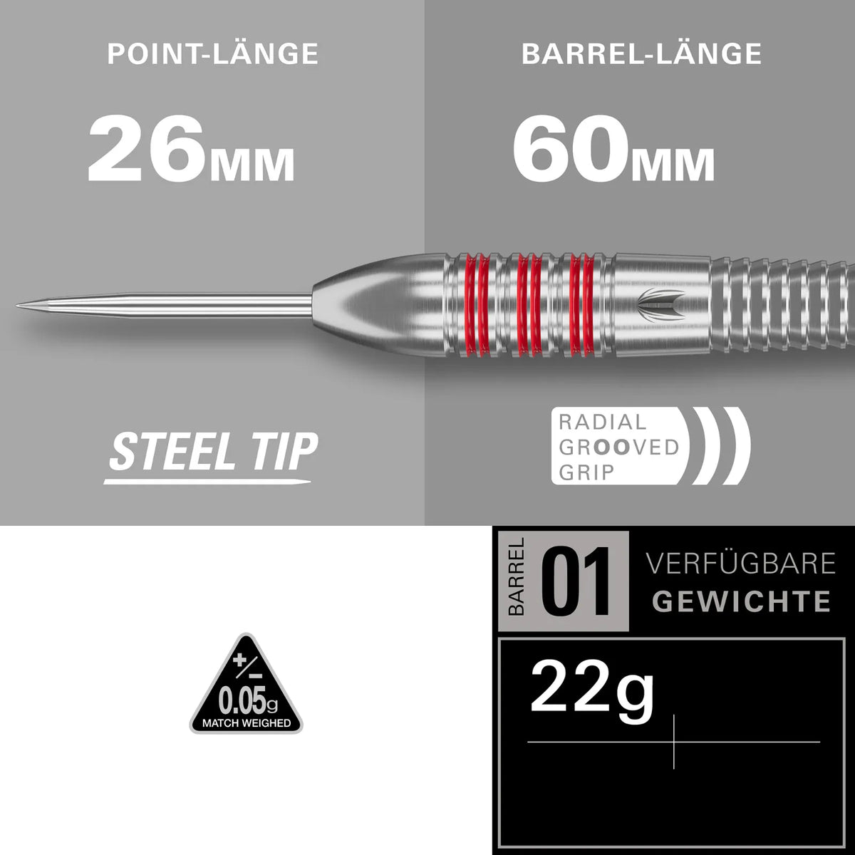 Target Steel-Dart Nathan Aspinall Brass/Messing in 22g (2025)
