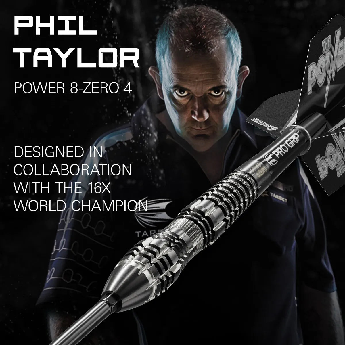 Target Phil Taylor Power 8-Zero Black P8Z4 Steeldarts 21g, 23g, 25g