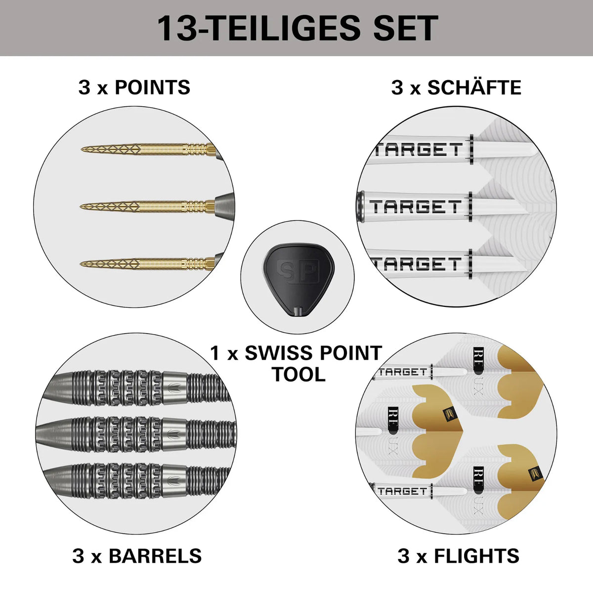 Target Steel-Dart Redux Modell 1 (90% Tungsten) in 22g, 23g, 24g, 25g