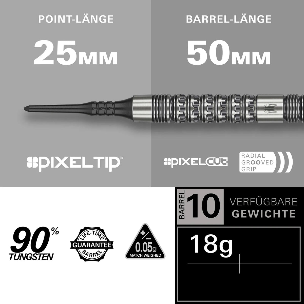 Target Soft-Dart Redux Modell 10 (90% Tungsten) in 18g