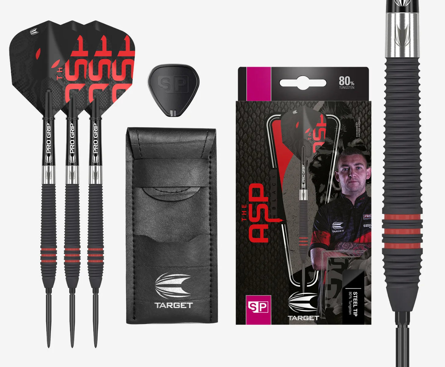 Target Nathan Aspinall 80% Black SP Steeldart 22g, 24g