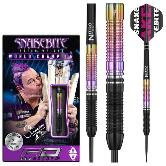 Reddragon Steel-Dart Peter Wright World Champion 90% Tungsten in 21g, 23g, 25g