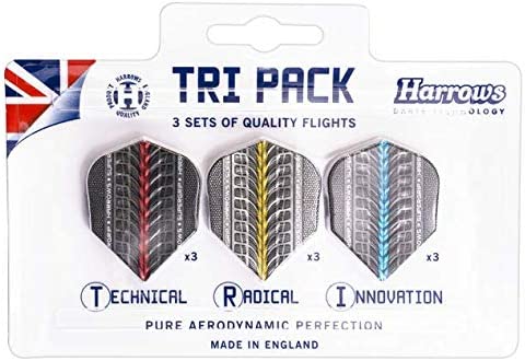 HARROWS Tri Pack Supergrip Flights 9 Flights